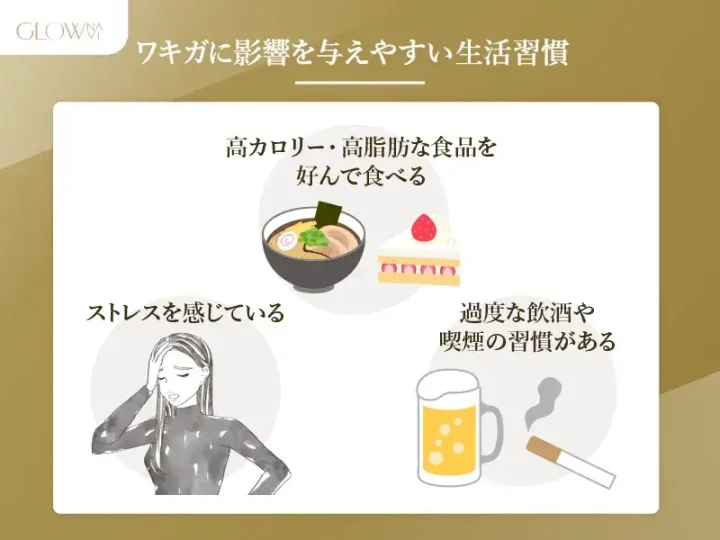 ワキガに影響を与えやすい生活習慣
