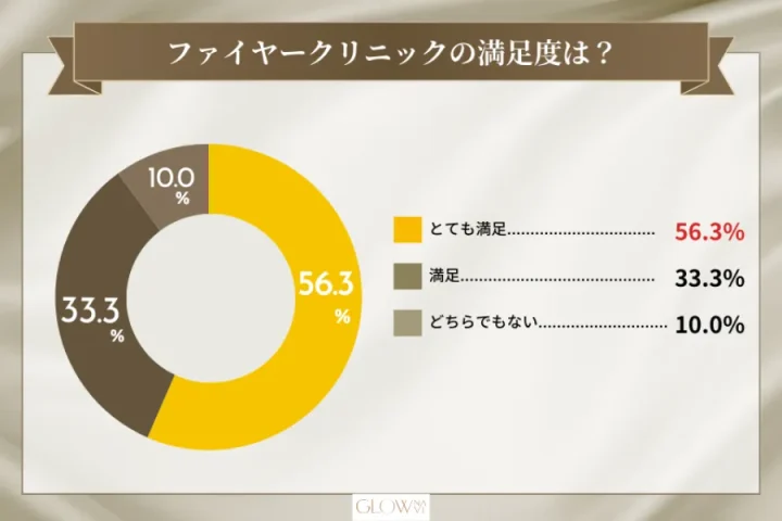 ファイヤークリニックの満足度を表す円グラフ