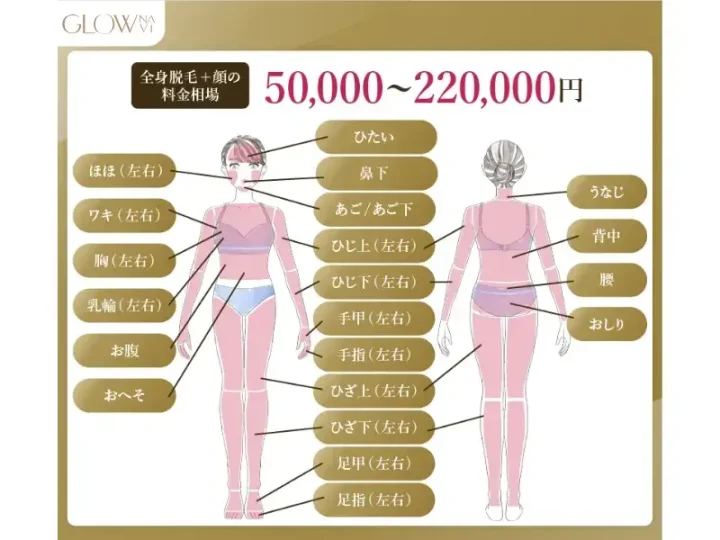 全身脱毛+顔の料金相場
