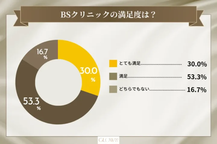 BSクリニックの満足度を表した円グラフ