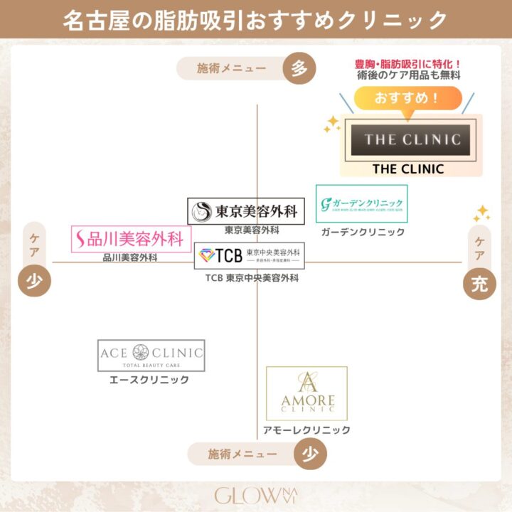 名古屋脂肪吸引おすすめクリニックカオスマップ