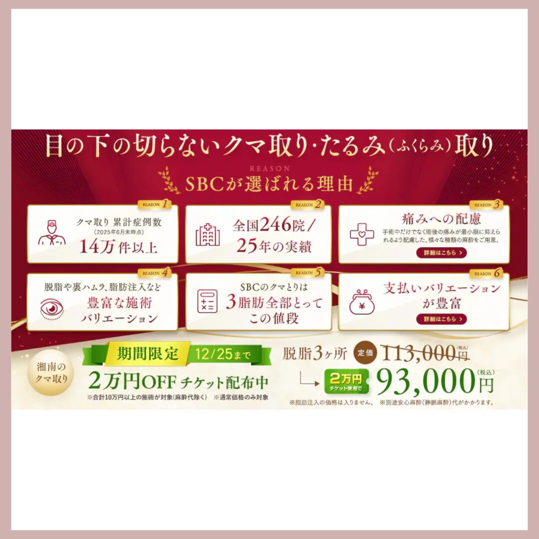 湘南美容クリニック 目の下の切らないクマ・たるみ取り LP画像