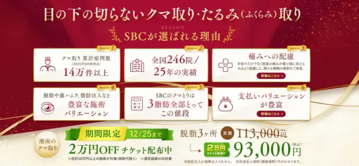 湘南美容外科 目の下の切らないクマ取り・たるみ(ふくらみ)取りのLP画像