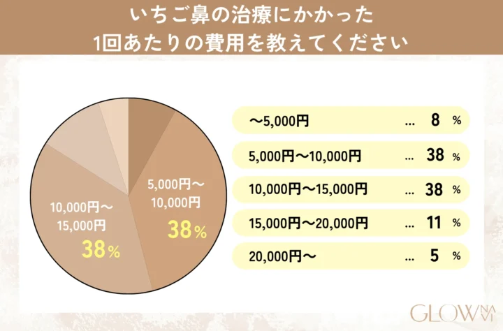 いちご鼻の治療にかかった1回あたりの費用を教えてください